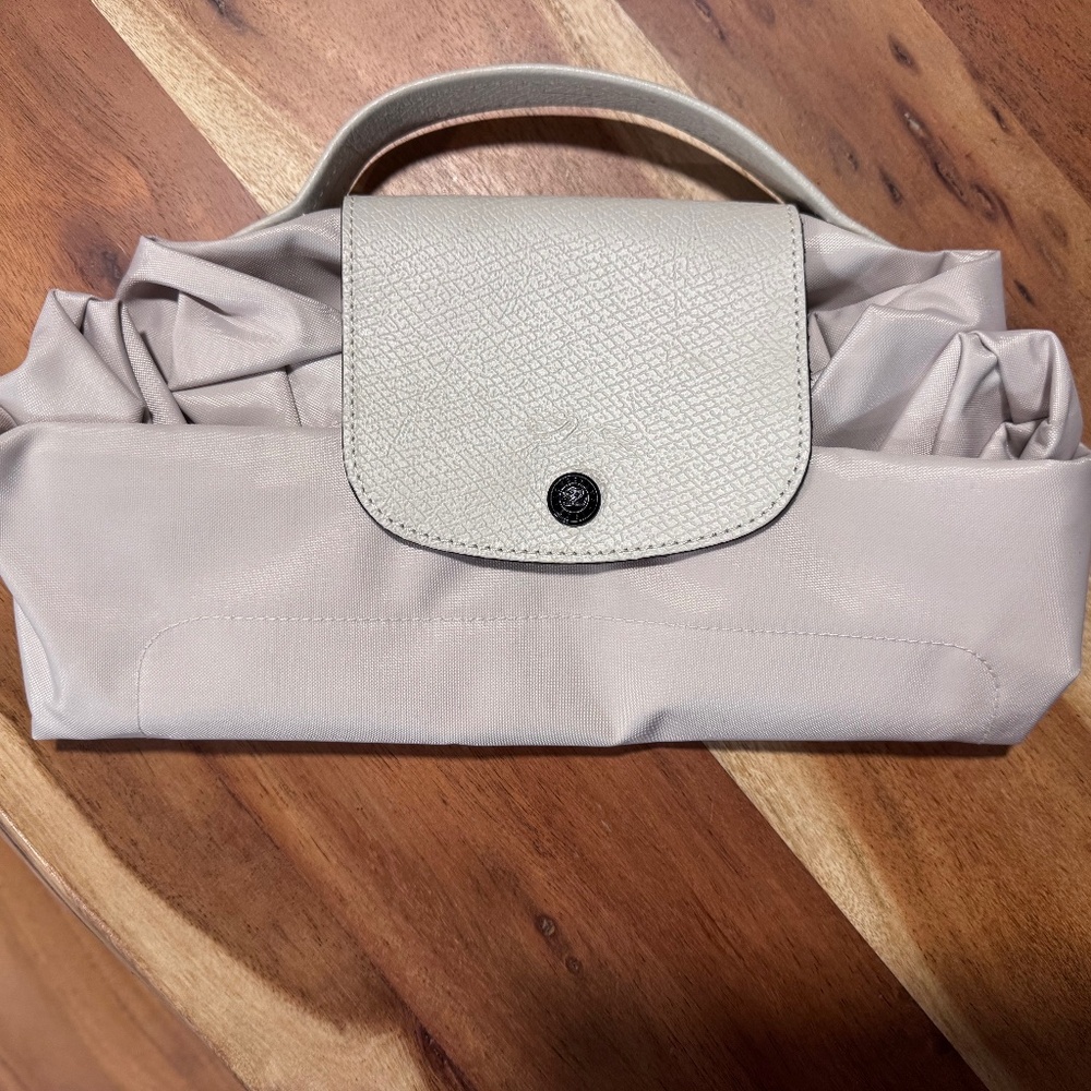 Longchamp La Pilage Tote- beige embroidered logo